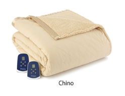 Plush Reversible Sherpa Fleece Electric Heated Blanket Dual Controls - King - 10 Colors to Choose From - EBSH