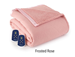 Plush Reversible Sherpa Fleece Electric Heated Blanket Dual Controls - King - 10 Colors to Choose From - EBSH