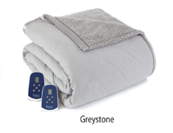Plush Reversible Sherpa Fleece Electric Heated Blanket Dual Controls - King - 10 Colors to Choose From - EBSH