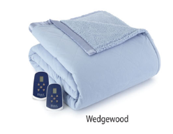 Plush Reversible Sherpa Fleece Electric Heated Blanket Dual Controls - King - 10 Colors to Choose From - EBSH