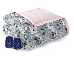 Plush Reversible Sherpa Fleece Electric Heated Blanket - Twin - 10 Colors to Choose From - 