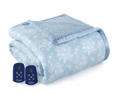 Plush Reversible Sherpa Fleece Electric Heated Blanket - Twin - 10 Colors to Choose From - 